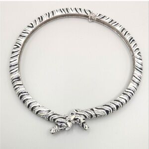 Sassy Jones Samba Hinge Bib Necklace - Zebra